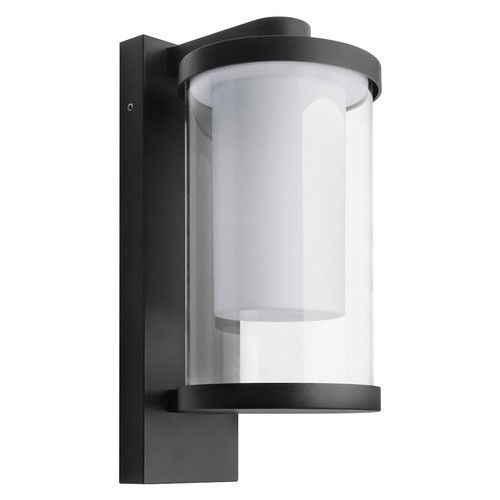 Outdoor black wall light - wall, opal
