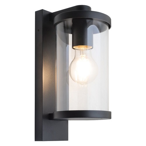 Outdoor black wall lantern - black,